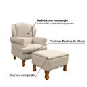 Ver imagem 4 de Poltrona para Amamentação Sabrina em Linho com Pés em Madeira e Puff Baú - Bege