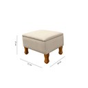 Ver imagem 6 de Poltrona para Amamentação Sabrina em Linho com Pés em Madeira e Puff Baú - Bege