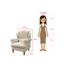 Poltrona para Amamentação Sabrina em Linho com Pés em Madeira e Puff Baú - Bege - 5