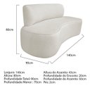 Ver imagem 3 de Sofá Curvo Orgânico 140cm 2 Lugares Linho Antonela Bege