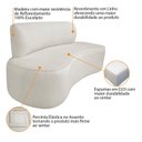 Ver imagem 4 de Sofá Curvo Orgânico 140cm 2 Lugares Linho Antonela