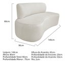 Ver imagem 3 de Sofá Curvo Orgânico 140cm 2 Lugares Linho Antonela