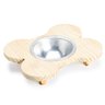 Comedouro Pet Elevado Madeira com Pote Formato Osso Cachorro - 1