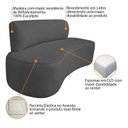 Ver imagem 4 de Sofá Curvo Orgânico 140cm 2 Lugares Linho Antonela Cinza Escuro