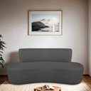 Ver imagem 1 de Sofá Curvo Orgânico 140cm 2 Lugares Linho Antonela