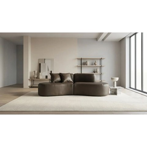 Sofá 250 cm Estilo Conforto Virginia Corino Modena:Marrom
