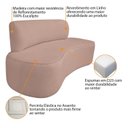 Ver imagem 4 de Sofá Curvo Orgânico 140cm 2 Lugares Linho Antonela