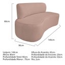 Ver imagem 3 de Sofá Curvo Orgânico 140cm 2 Lugares Linho Antonela