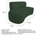 Ver imagem 3 de Sofá Curvo Orgânico 140cm 2 Lugares Linho Antonela