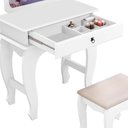 Ver imagem 3 de Penteadeira Infantil Com Espelho E Banqueta Branco Baby 7200 JB Bechara