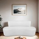 Ver imagem 1 de Sofá Curvo Orgânico 140cm 2 Lugares Bouclé Antonela