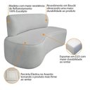 Ver imagem 4 de Sofá Curvo Orgânico 140cm 2 Lugares Bouclé Antonela Cinza