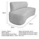 Ver imagem 3 de Sofá Curvo Orgânico 140cm 2 Lugares Bouclé Antonela