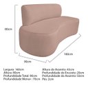 Ver imagem 3 de Sofá Curvo Orgânico 160cm 2 Lugares Linho Antonela