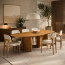 Ver imagem 4 de Mesa de Jantar 220cm MDF Oval Savana Rústica Base Orgânica Cozinha Sala ou Área Gourmet 10 Lugares