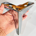 Ver imagem 3 de Pés Cromados P/ Móveis Cantoneira 13cm Kit 4 Pés C/ Parafuso