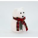 Ver imagem 3 de Enfeite Ursinho Polar Natalino com Cachecol Xadrez 17 Cm