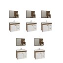 Ver imagem 1 de Kit com 5 Gabinetes Suspensos com Cuba e Espelheira Isa Marrom/Amêndoa/Branco