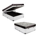 Ver imagem 1 de Cama Box Baú Casal Colchão Gold Espuma D33 Acolchões + Box Sintético 59x138x188:Branco