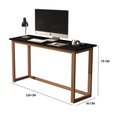 Ver imagem 3 de Mesa Estudo Compacta para Quarto Preto 120cm com Pés em Madeira Natural.