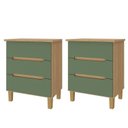Ver imagem 1 de Kit 2 Mesas Cabeceira 3 Gavetas Logan