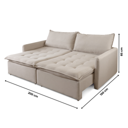 Sofá Cama Retrátil 2 Lugares 200cm Califórnia - 11