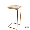 Ver imagem 4 de Mesa Lateral de Apoio para Sala Sofá Anny - Dourada e Off White