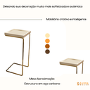 Ver imagem 2 de Mesa Lateral de Apoio para Sala Sofá Anny - Dourada e Off White