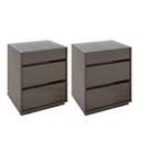 Ver imagem 1 de Kit 2 Mesas de Cabeceira 3 Gavetas com Organizador Tampo Vidro Belize