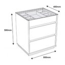 Ver imagem 4 de Kit 2 Mesas de Cabeceira 3 Gavetas com Organizador Tampo Vidro Belize