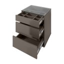 Ver imagem 5 de Kit 2 Mesas de Cabeceira 3 Gavetas com Organizador Tampo Vidro Belize