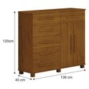 Ver imagem 5 de Guarda Roupa Casal Evo 6 Portas Cinamomo e Off-white com Cômoda São Paulo 6 Gavetas 2 Portas Cinamom