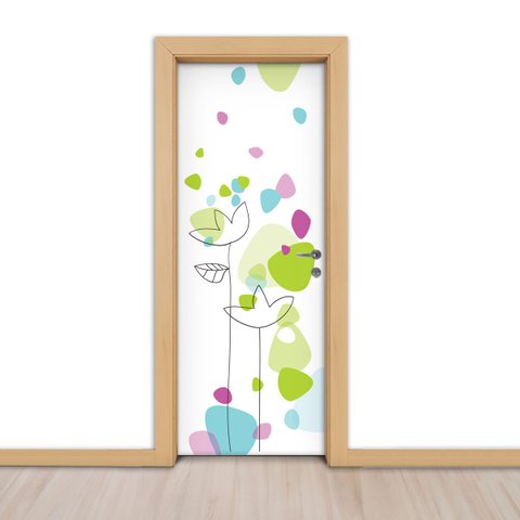 Adesivo de Porta - Abstrato Infantil 3 - 93x213