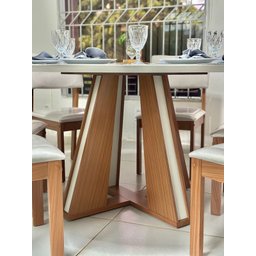 Sala de Jantar Moderna Vidro 6 Cadeiras Rubi Turim Lj Móveis - 3