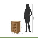 Ver imagem 3 de Kit 2 Mesas de Cabeceira 3 Gavetas 46cm Baião Marrom Amendoa