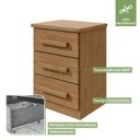 Ver imagem 2 de Kit 2 Mesas de Cabeceira 3 Gavetas Baião Plus Amêndoa Clean