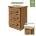 Ver imagem 6 de Kit 2 Mesas de Cabeceira 3 Gavetas Baião Plus Amêndoa Clean