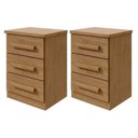 Ver imagem 1 de Kit 2 Mesas de Cabeceira 3 Gavetas Baião Plus Amêndoa Clean