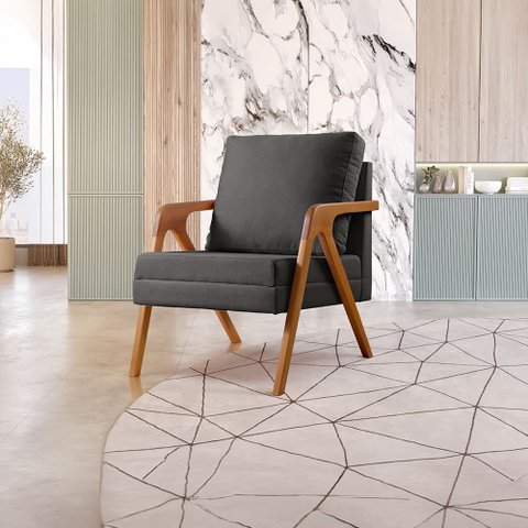 Poltrona Mona Decorativa Mona Linho