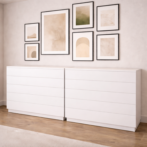 Kit 2 Cômodas 5 Gavetas Espresso Móveis