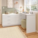 Ver imagem 7 de Cômoda com Escrivaninha em L com 6 Gavetas Leonie Yescasa