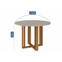 Ver imagem 6 de Conjunto: Mesa Sala Jantar Flora Tampo Madeirado C/ Vidro 109cm e 4 Cadeiras Juliana Cinamomo/off