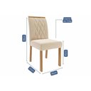 Ver imagem 2 de Conjunto: Mesa Sala Jantar Flora Tampo Madeirado C/ Vidro 109cm e 4 Cadeiras Juliana Cinamomo/off