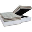 Ver imagem 1 de Cama Box Baú Queen: Colchão Molas Ensacadas D Angelis Anjos Classis + Base Crc Suede White (
