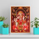 Ver imagem 2 de Quadro Deusa Hindu Durga 24x18cm:Madeira branca
