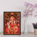Ver imagem 1 de Quadro Deusa Hindu Durga 24x18cm:Madeira branca