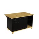 Ver imagem 1 de Ilha para Cozinha Rústica MDF e Madeira Maciça 150cm Joy Yescasa Preto