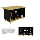 Ver imagem 3 de Ilha para Cozinha Rústica MDF e Madeira Maciça 150cm Joy Yescasa Preto