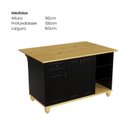 Ver imagem 2 de Ilha para Cozinha Rústica MDF e Madeira Maciça 150cm Joy Yescasa Preto