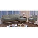 Ver imagem 1 de Kit Sofá 3 Lugares 2,10m com Chaise e Poltrona Living Lavinia Linho Cinza Adonai Estofados